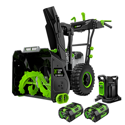 EGO SNT2405 - POWER+ 24 in. Self-Propelled 2-Stage Snow Blower with Peak Power and 2 x 7.5 Batteries and Dual Port Charger