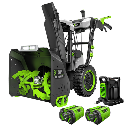 EGO SNT2416 - POWER+ 24 in. Self-Propelled 2-Stage XP Snow Blower with Peak Power and 2 x 10.0 Ah Batteries and Dual Port Charger