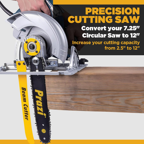 Prazi Beam Cutter installed on circular saw