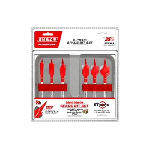 Diablo DSPD4920-S6 - 6 pc Demo Demon™ Spade Bit Set for Nail-Embedded Wood (6-pc)