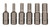 Wiha 71397 - Hex Metric Insert Bit 2.0 - 6.0mm 6Pc