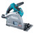 Side view of Makita SP001GZ05 showing brushless motor housing, ergonomic grip, and plunge mechanism.