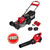 Milwaukee M18 FUEL 21 inch self propelled lawn mower kit with batteries, charger, and bonus blower
