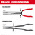 Milwaukee 48-22-6541 - 13" Long Reach Pliers - 45° Nose