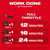 Milwaukee M18 blower promotional graphic showing power and runtime stats