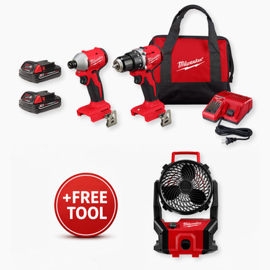 Milwaukee 3692-22CT M18 Compact Brushless 2-Tool Combo Kit & FREE