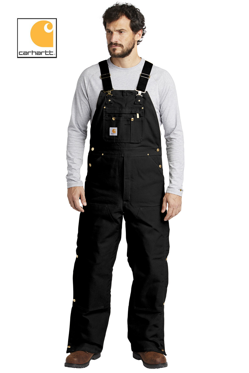 Carhartt Firm Duck Insulated Bib Overalls - BLACK - Gear