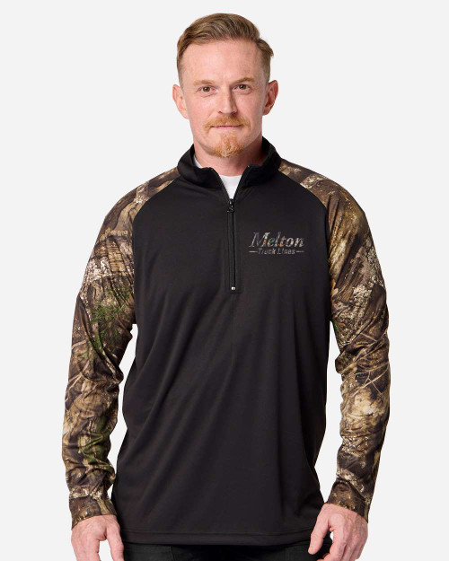 Unisex Realtree Performance Colorblocked Quarter-Zip Pullover - BLACK