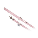Buddy Belt  Pebble All Leather Leash - Pink