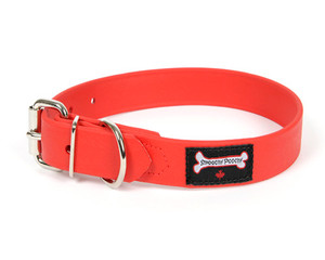 Smoochy Poochy Waterproof  Collar- Red  (Leather Alternative Material)