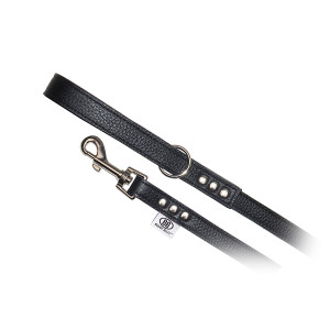 Buddy Belt Pebble All Leather Leash - Black Buddy Belt Pebble All Leather Leash - Black