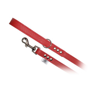 Buddy Belt Pebble All Leather Leash - Red Buddy Belt Pebble All Leather Leash - Red