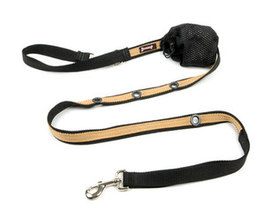 Smoochy Poochy 2Tone Hands-Free Leash - Black Beige Smoochy Poochy 2Tone Hands-Free Leash - Black Beige