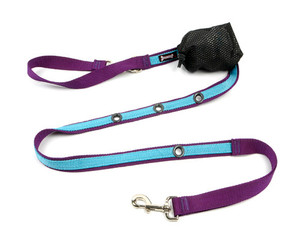 Smoochy Poochy 2Tone Hands-Free Leash-- Purple Turquoise Smoochy Poochy 2Tone Hands-Free Leash-- Purple Turquoise