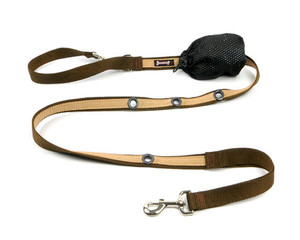 Smoochy Poochy 2Tone Hands-Free Leash - Brown Beige Smoochy Poochy 2Tone Hands-Free Leash - Brown Beige