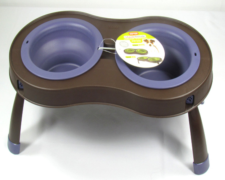 Dexas Collapsable Popware - Purple  Double Elevated Feeder