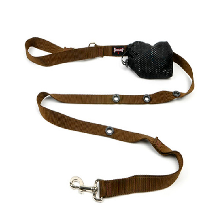 Smoochy Poochy  Nylon Hands-Free Leash - Brown