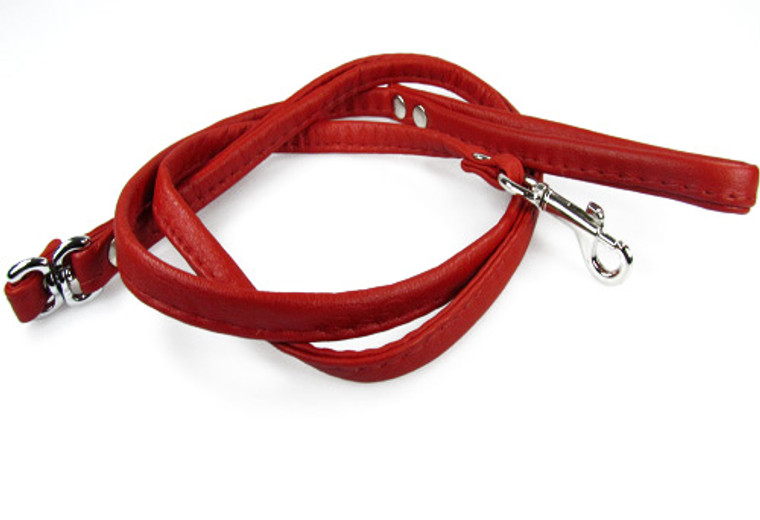 Sit Up "n" Beg Deerskin Leash - Red
