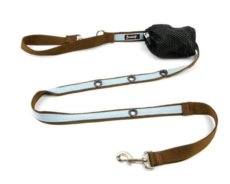 Smoochy Poochy 2Tone Hands-Free Leash - Brown Baby Blue