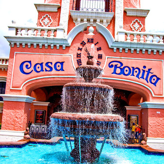 Casa Bonita is a Mexican restaurant opened in 1974, located in the Denver suburb of Lakewood, Colorado. This restaurant is known for its elaborate dÃ cor, the sopapillas, a gorilla on the loose, as well as its indoor waterfall and cliff divers.