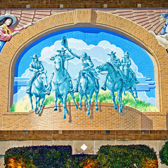 As this mural illustrates several women riding horses, it also depicts useful information about the town  women are just as tough as the men here, if not tougher. Showing off its assertive and independent pride, Texas women are not ones to play with.