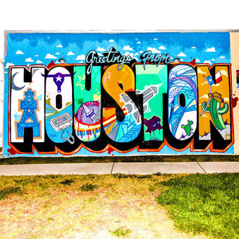 This eccentric mural features the top characteristics of Houston as a whole. From its detailed art scene, to its huge graffiti presence, as well as a talented population filled with tons of creativity