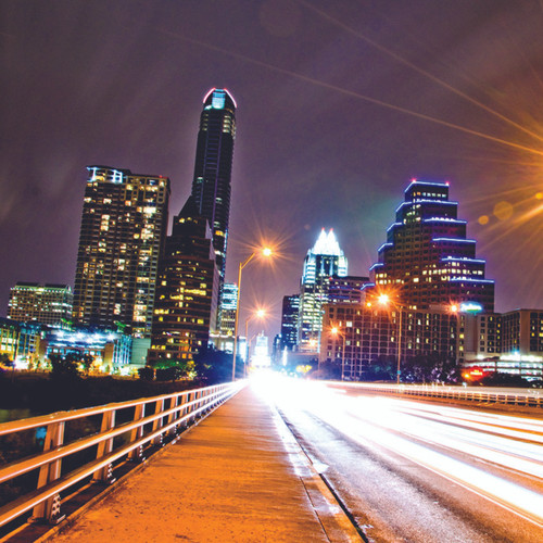 This photo was taken on Town Lake Bridge in Austin, Texas showing the skyline at night. This photo was taken on Town Lake Bridge in Austin, Texas showing the skyline at night.