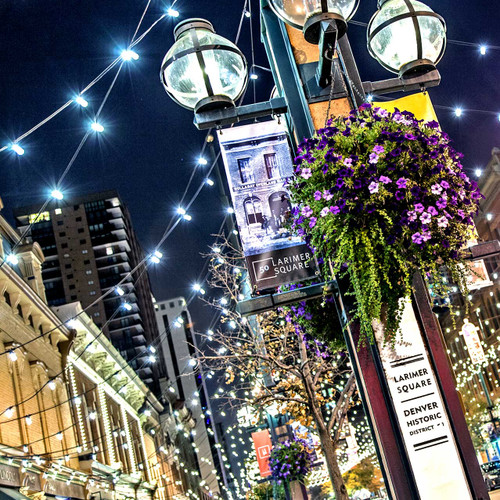 Larimer Square is Denver's oldest and most historic block. Larimer Square is the city's first designated local historic district, and is home to an inspired mix of independent shops, chef-driven restaurants, lively bars, and wellness and beauty services. Larimer Square is Denver's oldest and most historic block. Larimer Square is the city's first designated local historic district, and is home to an inspired mix of independent shops, chef-driven restaurants, lively bars, and wellness and beauty services.