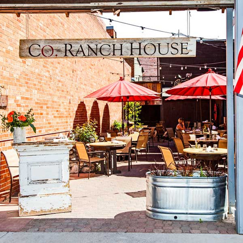 The Co. Ranch House is a stylish spot located on Restaurant Row in Glenwood Springs, Colorado. This eatery features a western inspired menu offering locally sourced beef, Rocky Mountain Trout, sustainable salmon and local craft beers and spirits. It's known as Glenwood Springs' best kept secret with the best patio in town. The Co. Ranch House is a stylish spot located on Restaurant Row in Glenwood Springs, Colorado. This eatery features a western inspired menu offering locally sourced beef, Rocky Mountain Trout, sustainable salmon and local craft beers and spirits. It's known as Glenwood Springs' best kept secret with the best patio in town.