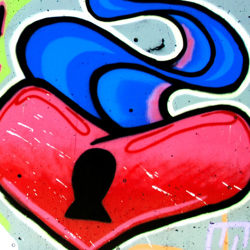 Heart And Lock Mural - 2 - Heart Heart And Lock Mural - 2 - Heart