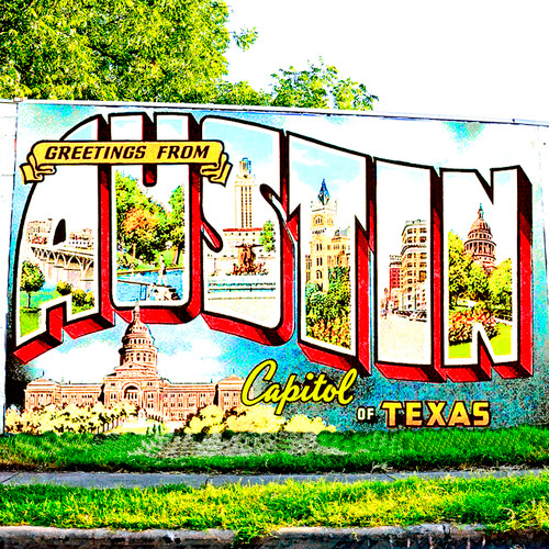 Greetings from Austin mural in Austin, TX Greetings from Austin mural in Austin, TX