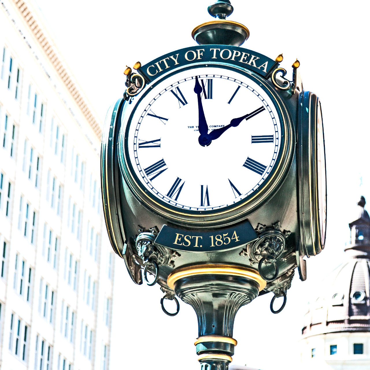 City of Topeka Lamp Post Clock