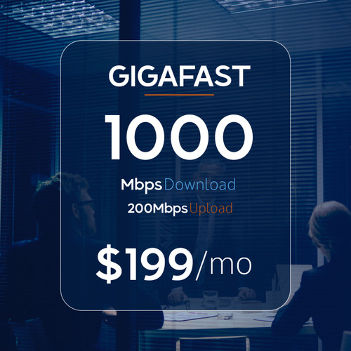 1000/200 Mbps – Maximize your business’s efficiency with our top-tier plan at $199.00 monthly. Get ultra-fast downloads and uploads to efficiently handle large data transfers and high-bandwidth tasks.