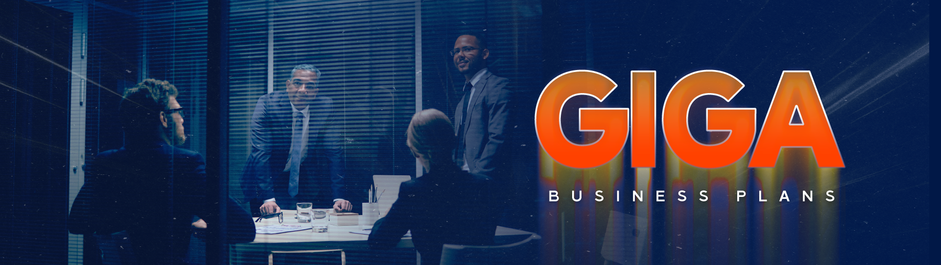 a group of business owners. AeroNet Giga business plans.