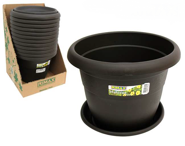 POT FLOWER ROUND W/SAUCERS 30CM 118495 TDC Limited