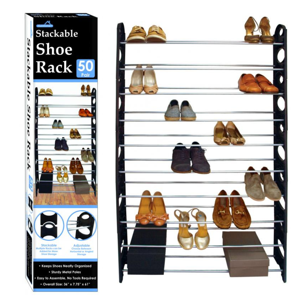 Shoe Racket With Rake RACKS SHOE STACKABLE 50-PAIR 1211569 - TDC Limited