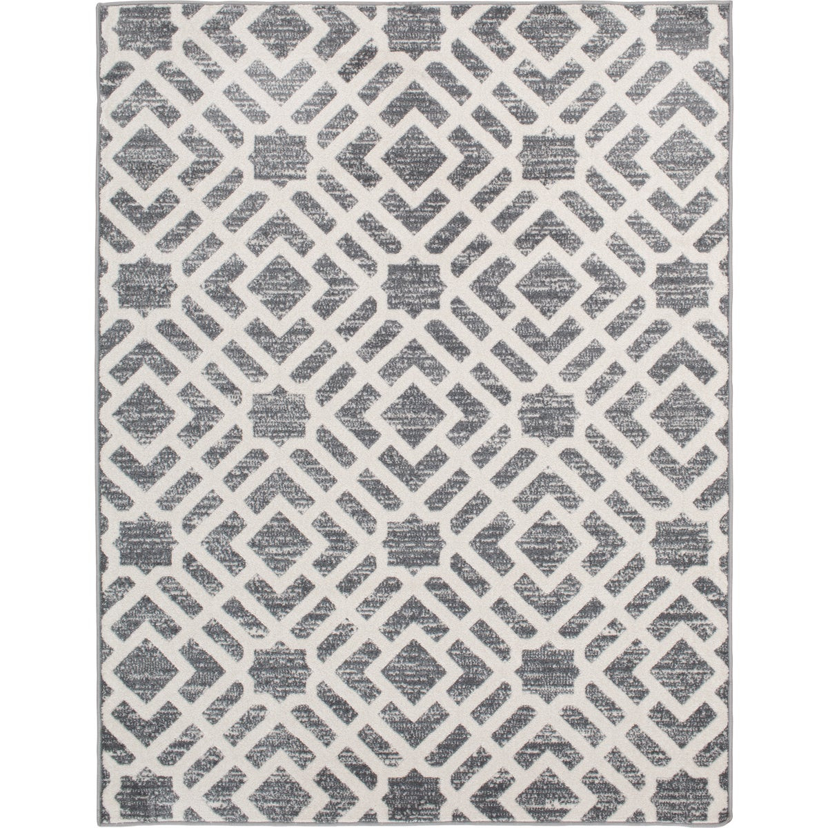 Neutral Geo Rug Backyard Bungalow Newell 6 Ft. 7 In. x 9 Ft. 6 In. Neutral Geo Plush ...