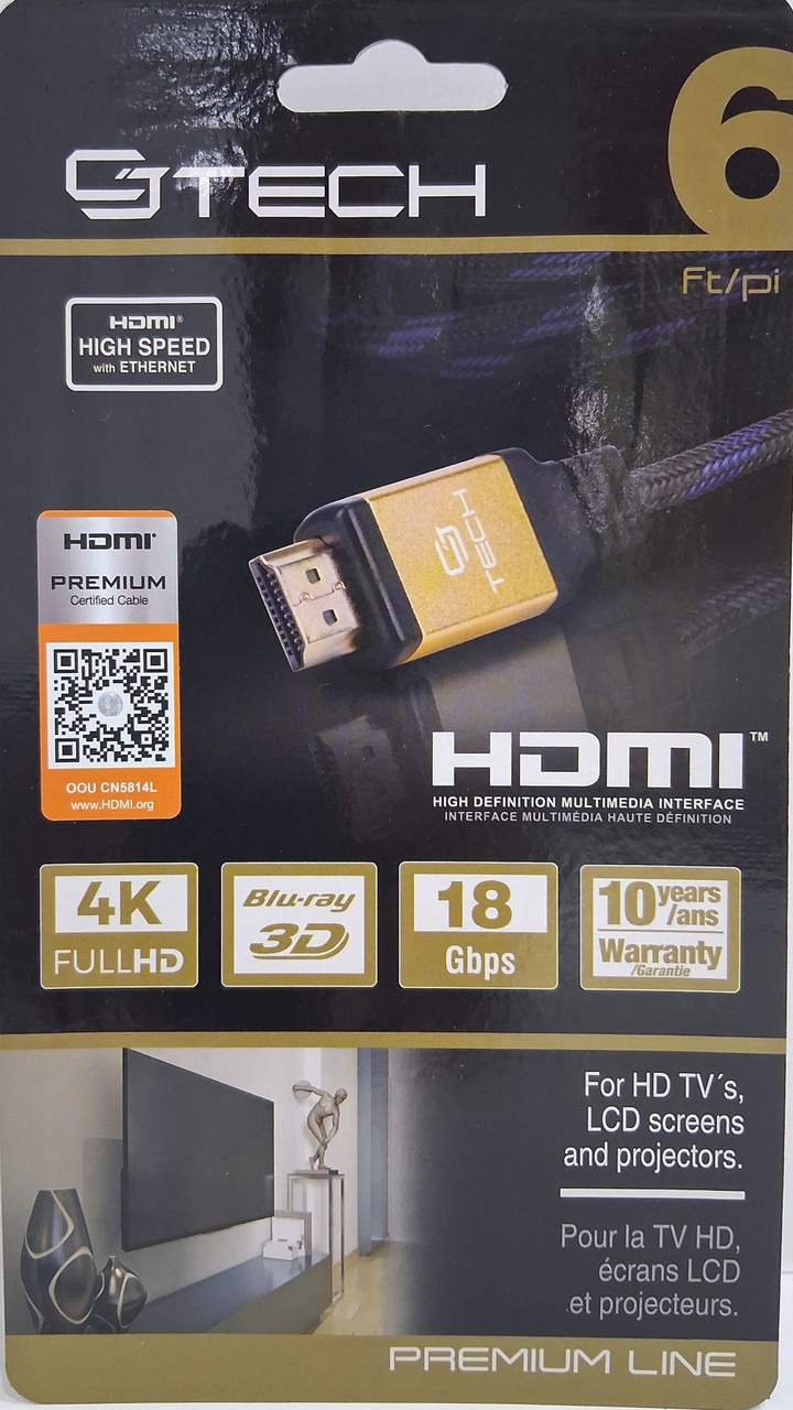 CABLE HDMI 6FT PREMIUM GOLDEN 201020 - TDC Limited
