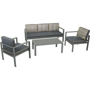 Outdoor Expressions 4-Piece Aluminum Sofa Patio Chat Set