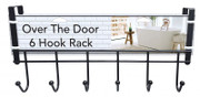 RACK 6-HOOK OVER-THE-DOOR BLACK 1211559