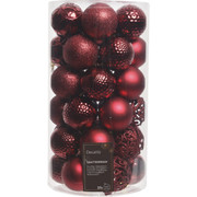 Decoris 2.4 Inch Shatterproof Oxblood Bauble Christmas Ornament Set (37-Pack)