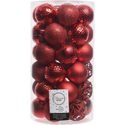 Decoris 2.4-Inch Shatterproof Christmas Red Bauble Ornament (37-Pack)
