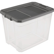 Sterilite 108 Qt./102L Flat Gray Stacker Storage Tote - Durable Plastic Storage Container