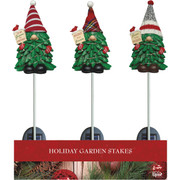 Alpine 33 Inch LED Solar Gnome Tree Christmas Garden Stake