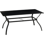 Outdoor Expressions Windsor 60-Inch x 38-Inch Steel Slat-Top Patio Table