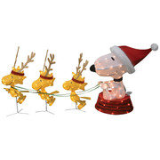Peanuts 60-Inch LED 3D Snoopy & Woodstock Holiday Yard Art with Lighted Dog Sled