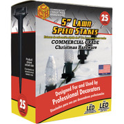 Commercial Christmas Hardware 5-inch Lawn Speed Stakes (25-Pack) for Easy Light Installation