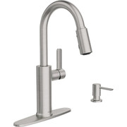 Moen Durani Pulldown Spot Resist Stainless Kitchen Faucet with Power Boost and Soap Dispenser