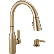 Delta Marca Champagne Bronze 1-Handle Pull-Down Kitchen Faucet with Soap Dispenser