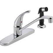 Peerless 1-Handle Lever Kitchen Faucet with Black Side Spray, Chrome - Model 460432